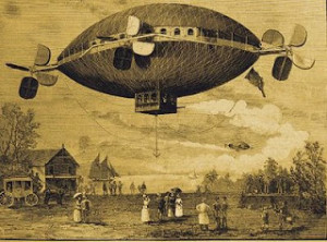 Drawing of a 1890s mystery airship